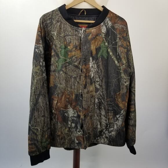 Stearns Mossy Oak Break Up Dry Wear Quilted Camo Jacket Snap Buttons X Large - Picture 1 of 6